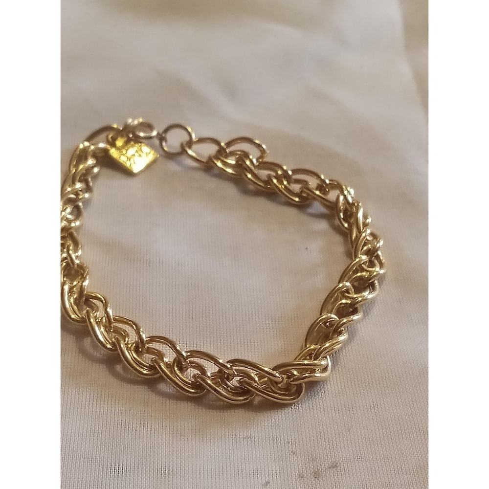Anne Klein Costume Gold Tone Chain Link Bracelet Signed